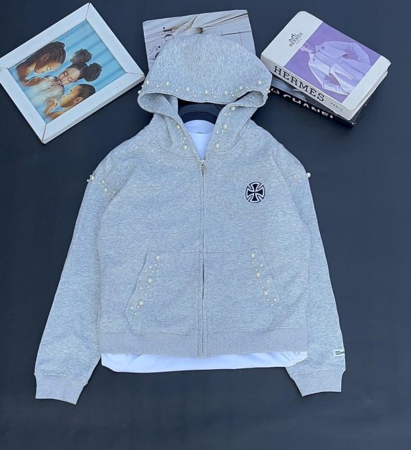 chrome heart zip up hoodie