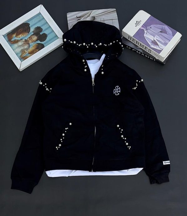 chrome heart zip up hoodie